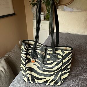 Dooney & Bourke Large Zebra Print Tote Shopper